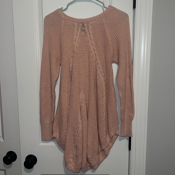 Agnes & Dora size Small Cable Knit Cardigan Flare Out Tunic Sweater 100% Cotton - Picture 2 of 8